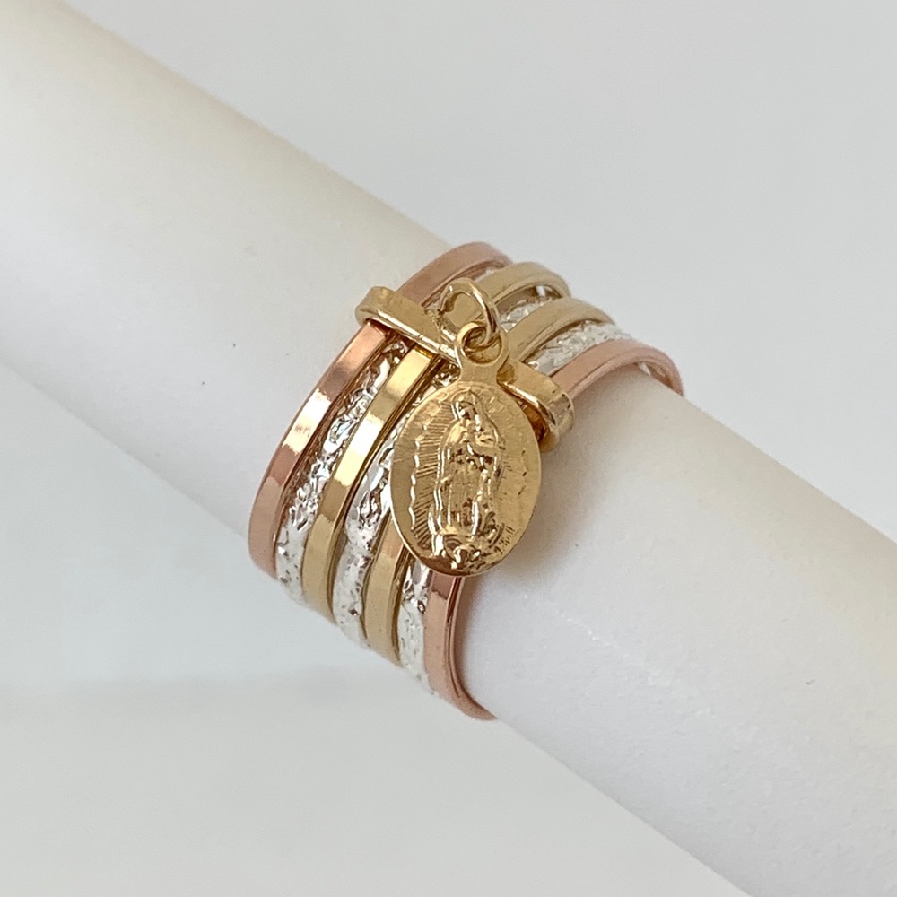 Gold filled tri-color ring